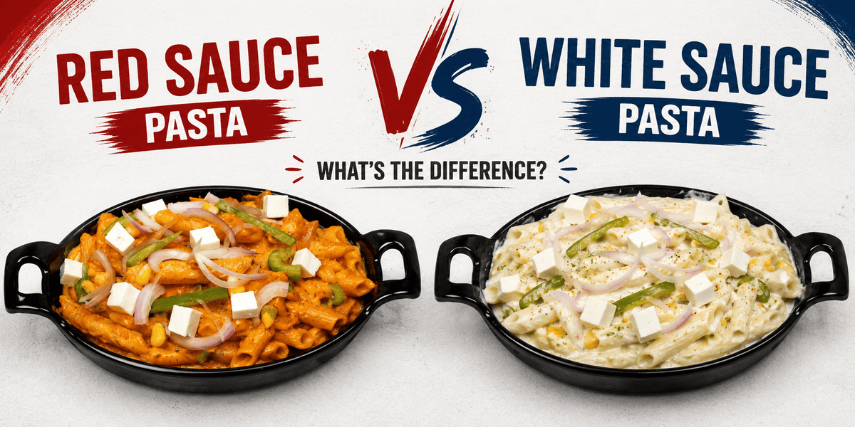 Red Souce vS white Souce pasta